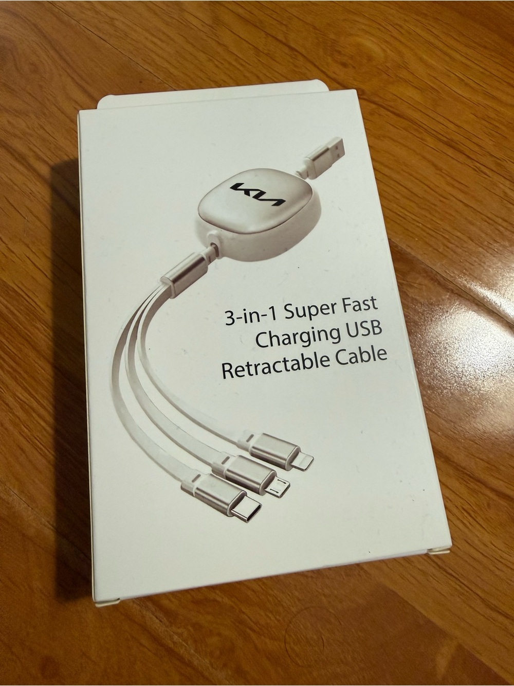3-in-1 Super Fast Retractable Charging USB Cable - White